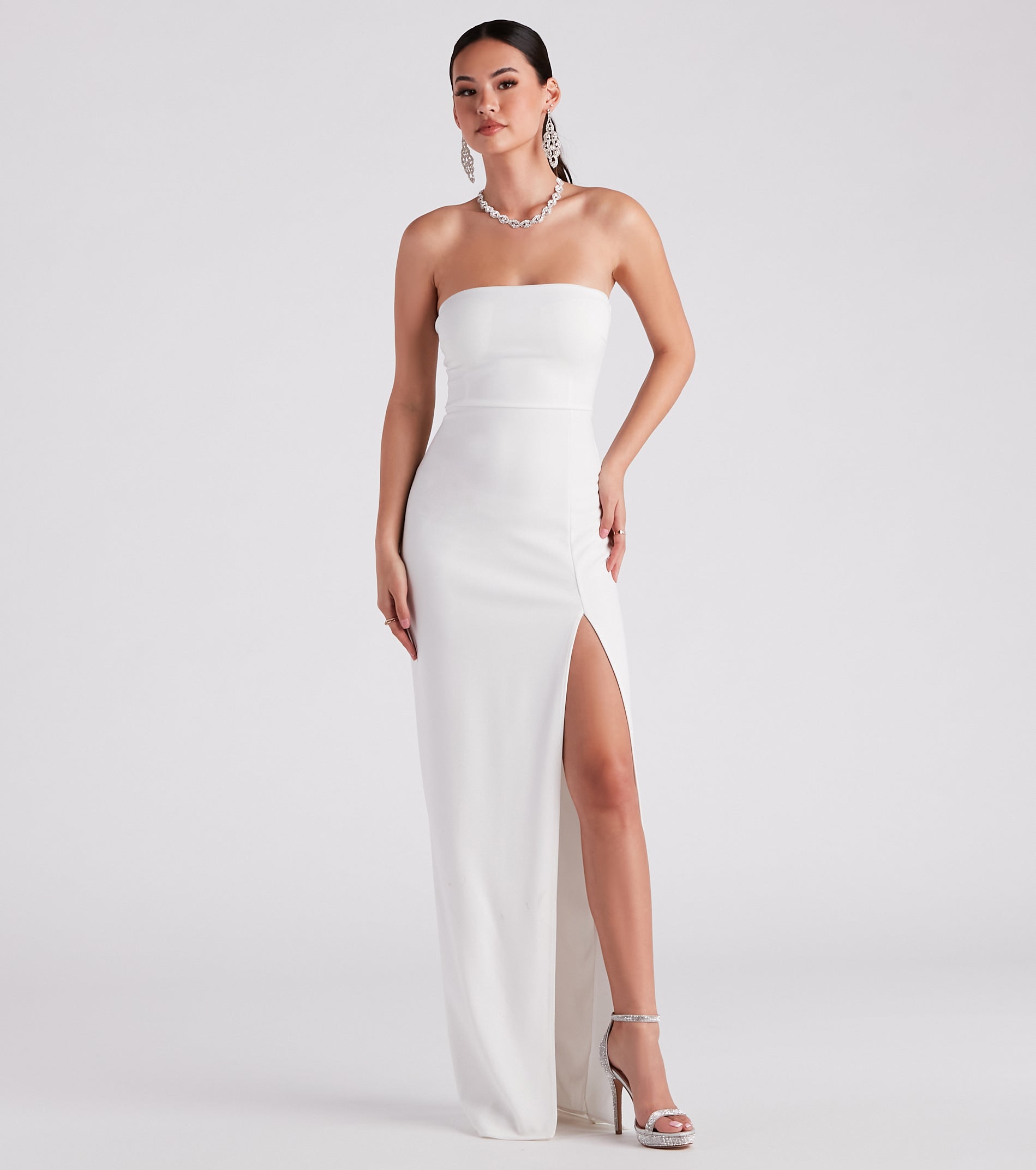 Formal Crepe A-Line Dress