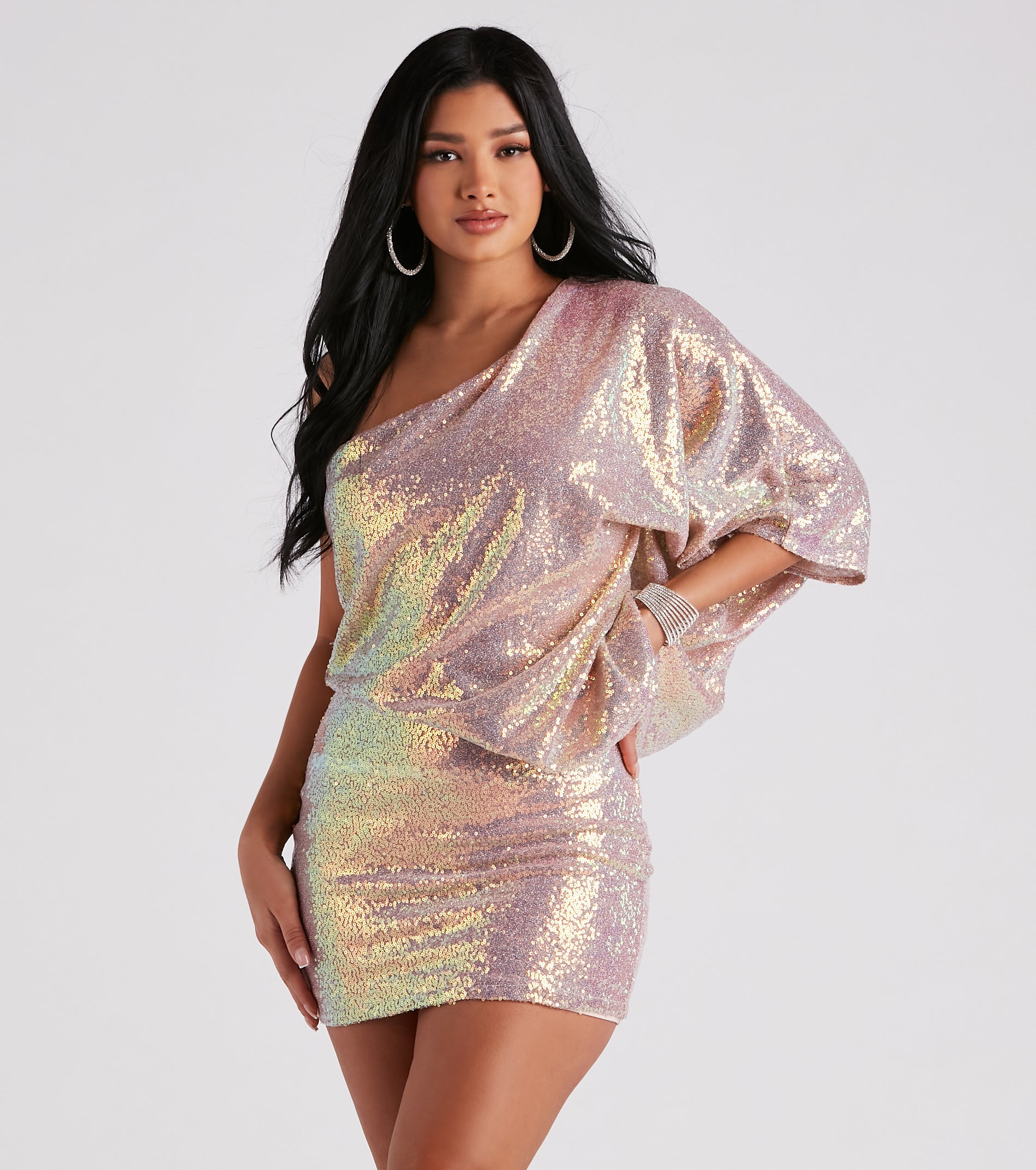 Sequin One Shoulder Dress